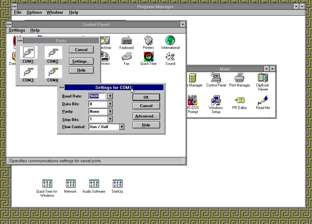 So sah das damals bei Windows 3.1 aus.